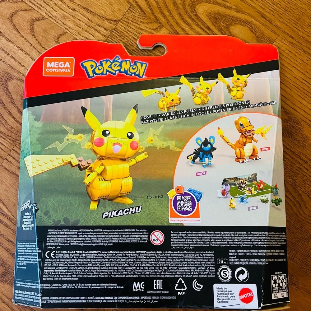 MEGA Construx Pikachu 211 Piece Set-NEW In SEALED BOX. Pokémon Pikachu Lego